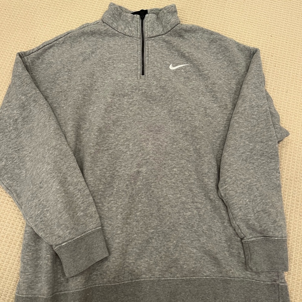 Nike Heather Gray Zip-Up Top